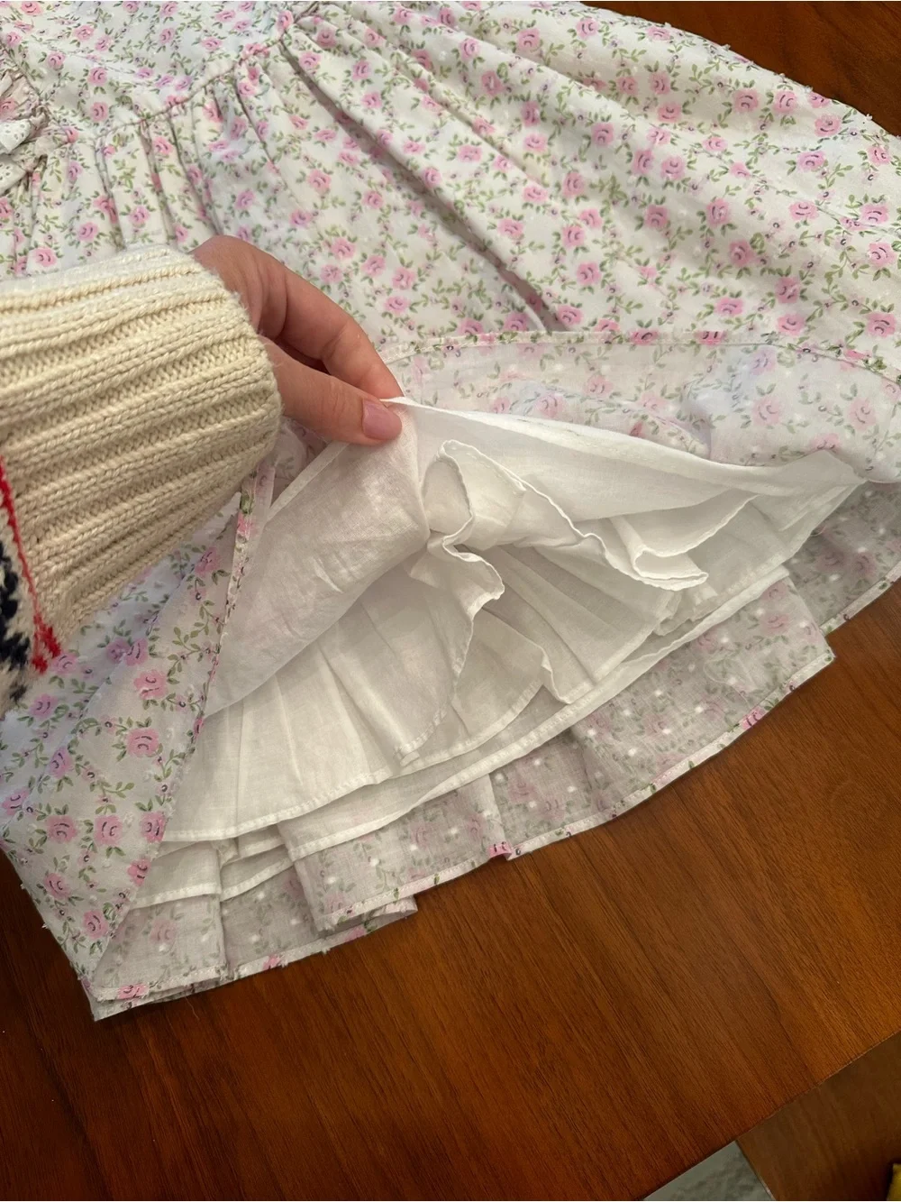 Pippa & Julie Girls Floral Pink Ruffle Sleeve Dress with full lining size 4